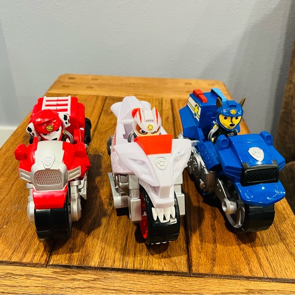 Paw Patrol Other - Paw Patrol Moto Pups Wildcat/Chase/Marshall, Deluxe Pull Back Motorcycle Vehicle